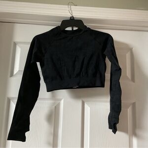 Amazon Black Long Sleeve Crop Top